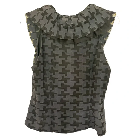 Stunning Doncaster sleeveless blouse with tie-Navy and Black Tulle-Size 10 - Picture 2 of 3